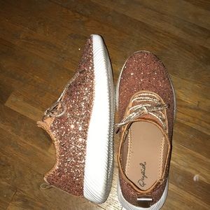 Rose Gold sparkly sneakers
